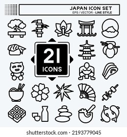 Icon Set Japan. suitable for Japanese symbol. line style. simple design editable. design template vector. simple illustration