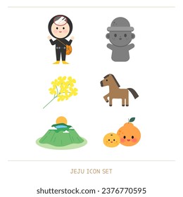 Icon set of Jeju Island.