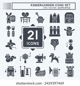 Icon Set Kindergarten. related to Holiday symbol. glyph style. simple design editable. simple illustration