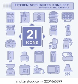 Icon Set Kitchen Appliances. Suitable For Kitchen Sets Symbol. Two Tone Style. Simple Design Editable. Design Template Vector. Simple Illustration