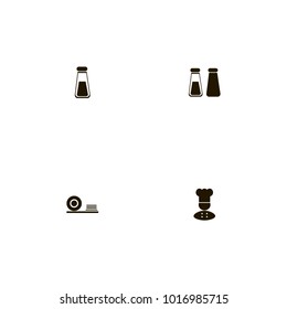icon set Kitchen with dishes, plates, spice and flavoring