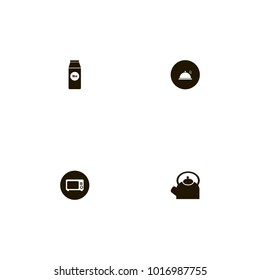 icon set Kitchen with drink, kettle, pack and electrical