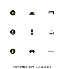 icon set Kitchen with hot, tasty, drink and beer