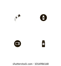 icon set Kitchen with pour, drink, cow and pack of milk