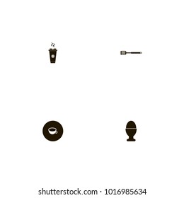 icon set Kitchen with spatula, coffee, egg cup and tea