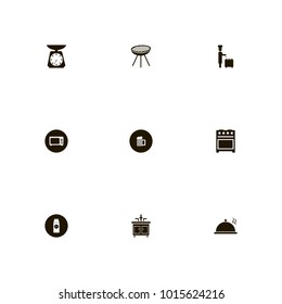 icon set Kitchen with tasty, ladle, beer and drink