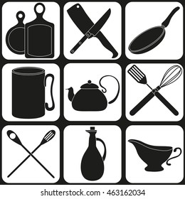 icon set of kitchen utensils