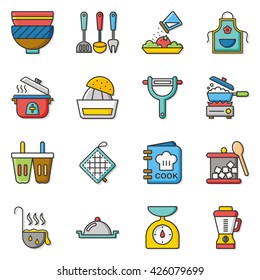 icon set kitchen vector