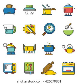 icon set kitchen vector