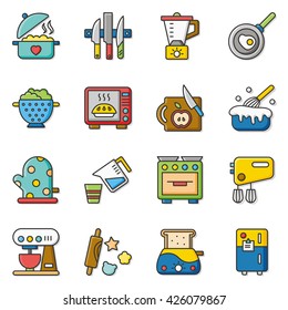 icon set kitchen vector