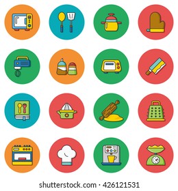 icon set kitchen vector