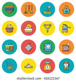 icon set kitchen vector