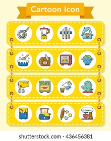 icon set kitchen vector