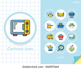 icon set kitchen vector
