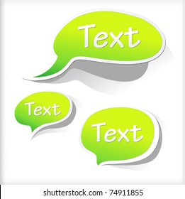 Icon set of labels, representing a conversation green color