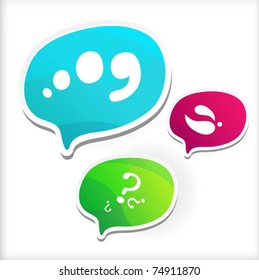 Icon set of labels, representing a conversation