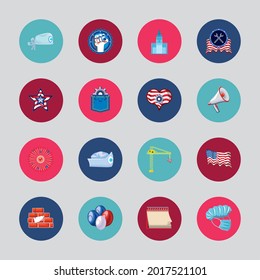 icon set labor day american