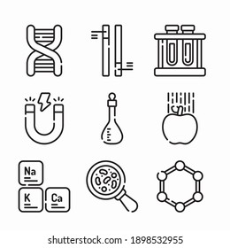 Icon Set Laboratory for different seasons Line