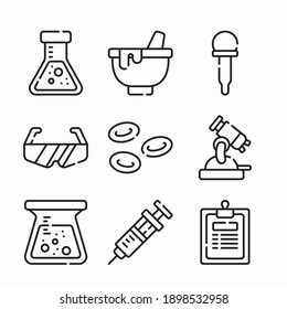 Icon Set Laboratory for different seasons Line