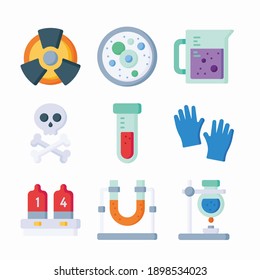 Icon Set Laboratory for different seasons Color