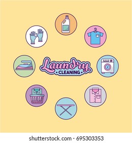icon set laundry cleaning delicate