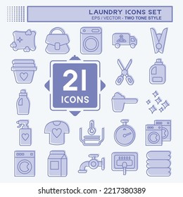 Icon Set Laundry. related to Laundry symbol. two tone style. simple design editable. simple illustration, good for prints