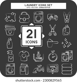 Icon Set Laundry. related to Laundry symbol. chalk Style. simple design editable. simple illustration, good for prints