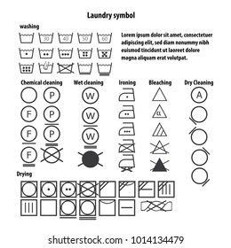 Icon set of laundry symbols