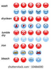 Icon set of laundry symbols