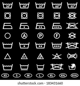 Icon set of laundry symbols