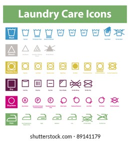 Icon Set Of Laundry Symbols