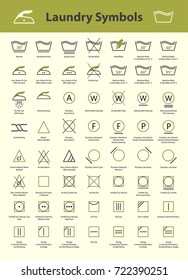 Icon set of laundry symbols, vector illustration