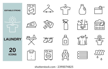 Icon set of laundry, vector illustration