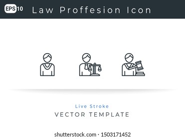 Icon Set Law Proffesion For Website, Infographic Element. Vector Illustration