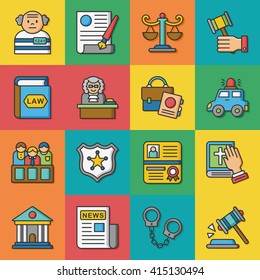 icon set law vector