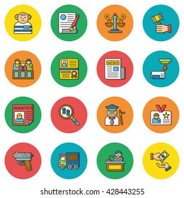 icon set law vector