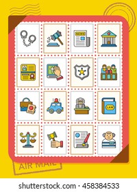 icon set law vector