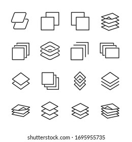 Icon set of layers. Editable vector pictograms isolated on a white background. Trendy outline symbols for mobile apps and website design. Premium pack of icons in trendy line style.