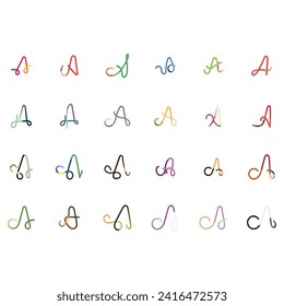 Symbolsatz Ein Buchstabe, Vektorgrafiken