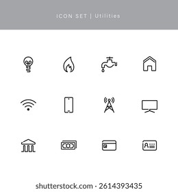 Icon set: Lifelines necessary for moving and disasters