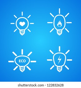 icon set of light bulbs