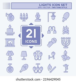 Icon Set Lights. suitable for House symbol. two tone style. simple design editable. design template vector. simple illustration