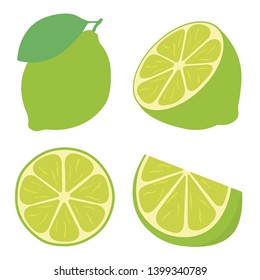 Icon set lime, vector illustration concept image icon