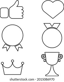 icon set line award vector illustration