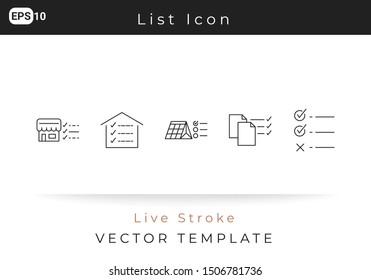 Icon Set List, Task, Job, Work for Website, Infographic Element. Vector illustration design template