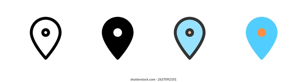 Icon set for location. Great for maps, navigation, or travel apps.