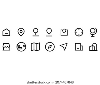 icon set location map use ui ux mobile app