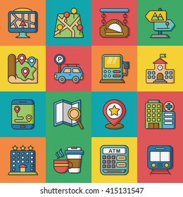 icon set location vector
