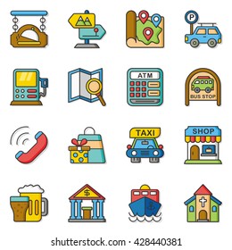 icon set location vector