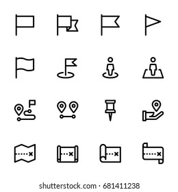 Icon set of Locations and Maps